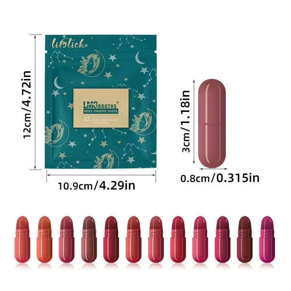 LMG Brother Mini Capsule Lipstick - 12 Pcs Pack