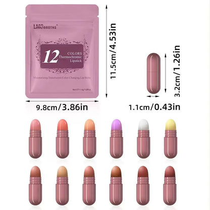 LMG Brother Mini Capsule Lipstick - 12 Pcs Pack