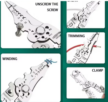 Professional 15-in-1 Multi-Functional Electrician Pliers – Heavy Duty Wire Stripper, Cutter, and Crimping Tool
