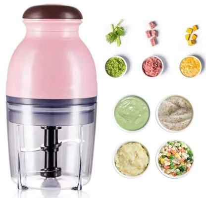 Mini Electric Food Chopper – Portable 250ml Wireless Food Processor & Garlic Mincer with USB Rechargeable Battery
