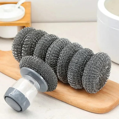 Kitchen Soap Dispensing Palm Brush Easy Use Scrubber Wash Clean Tool Holder Soap Dispenser Brush