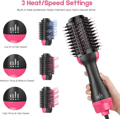 Hot air brush ionic bristles close-up
