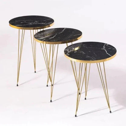 Round White/Black Side Table / Coffee Table