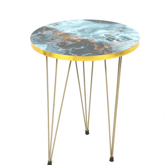 Round White/Black Side Table / Coffee Table