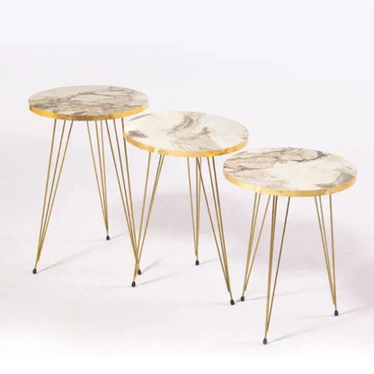 Round White/Black Side Table / Coffee Table