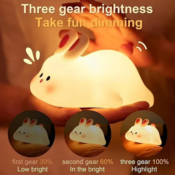 USB rechargeable big face rabbit night light