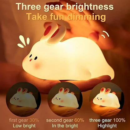 USB rechargeable big face rabbit night light